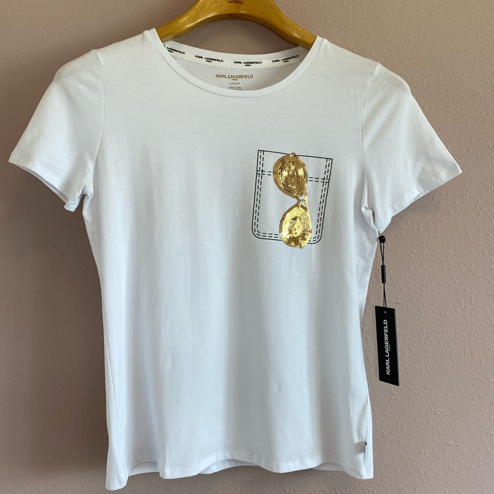 Karl Lagerfeld paris sunglasses graphic t-shirt, Size S, NWT